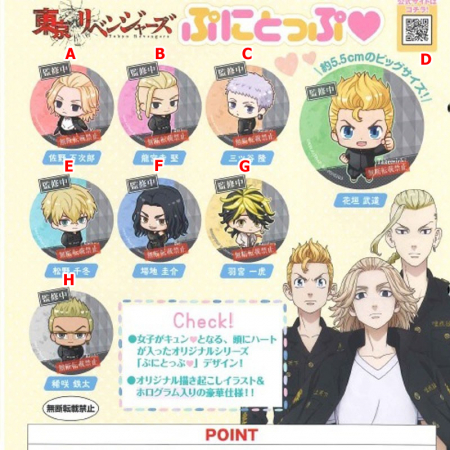 TOKYO REVENGERS - PUNITOP CAPSULE CAN BADGE COLLECTION (Bandai)