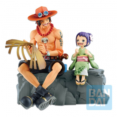 One Piece Ichibansho PVC Statue Portgas D. Ace & Otama Emorial Vignette (Bandai Spirits)